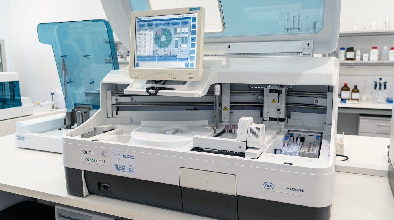 Operador utilizando el analizador automatizado