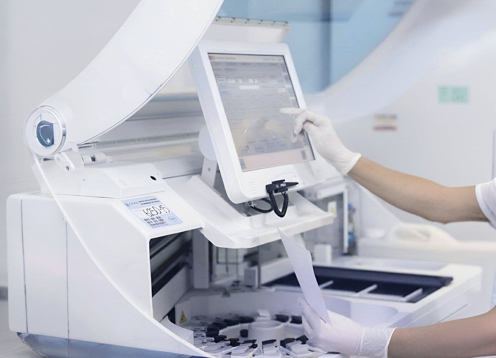 Operador utilizando el analizador automatizado